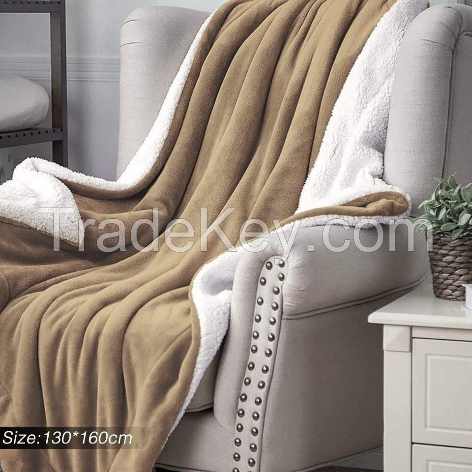 100% polyester sherpa fleece mink blanket