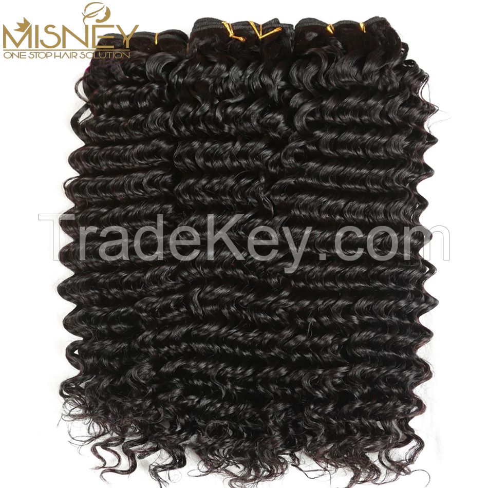 Deep wave virgin hair bundle 100% Human Hair Weft