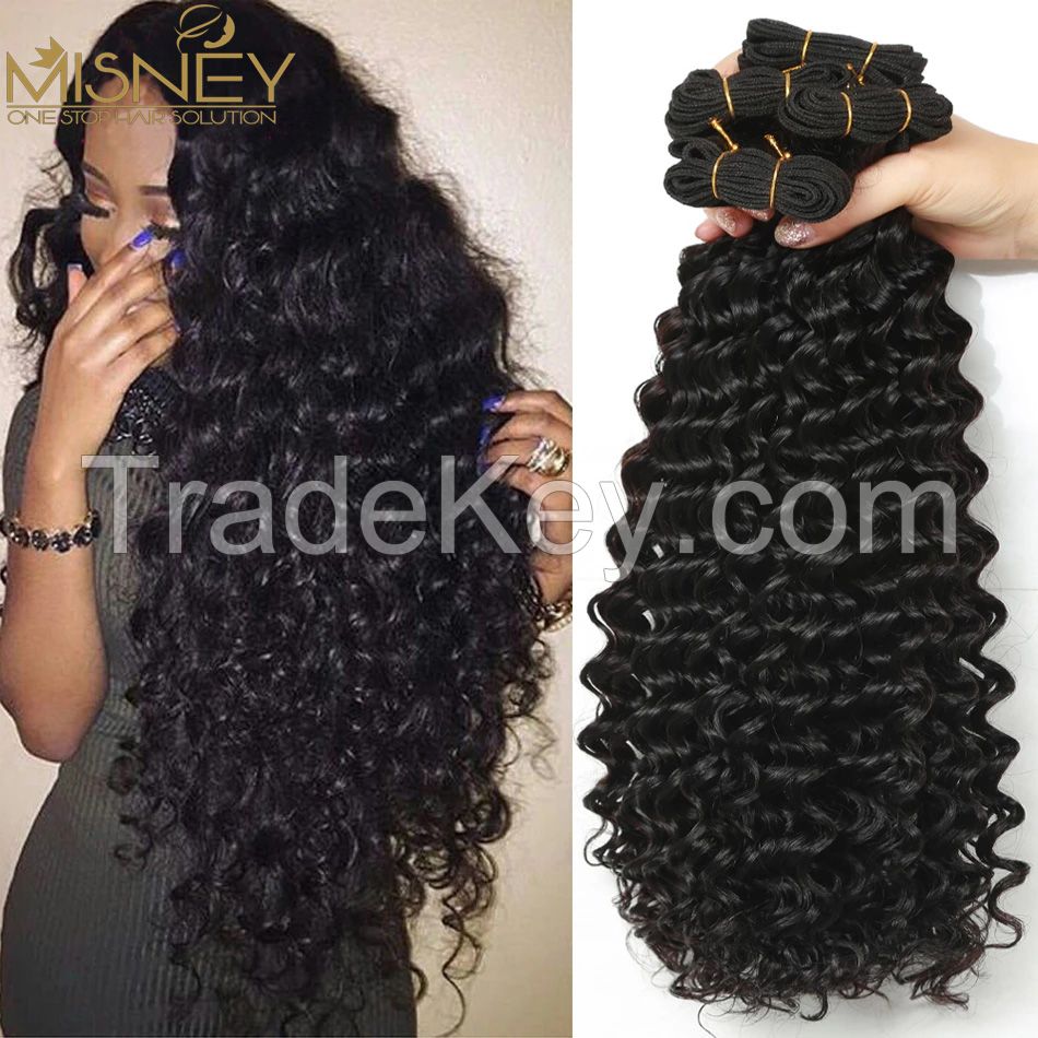 Deep wave virgin hair bundle 100% Human Hair Weft