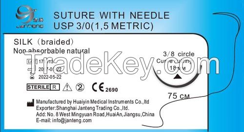 Non absorbable SILK sutures