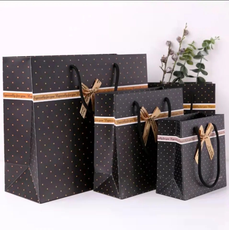 Custom Printed Brown Kraft Shopping Paper Bag With Handles