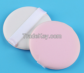 Round Shaped Soft Fluffy Makeup Loose Powder Puff Air Cushion Cosmetic Loose Powder white Fluffy Puff With Satin Ribbon