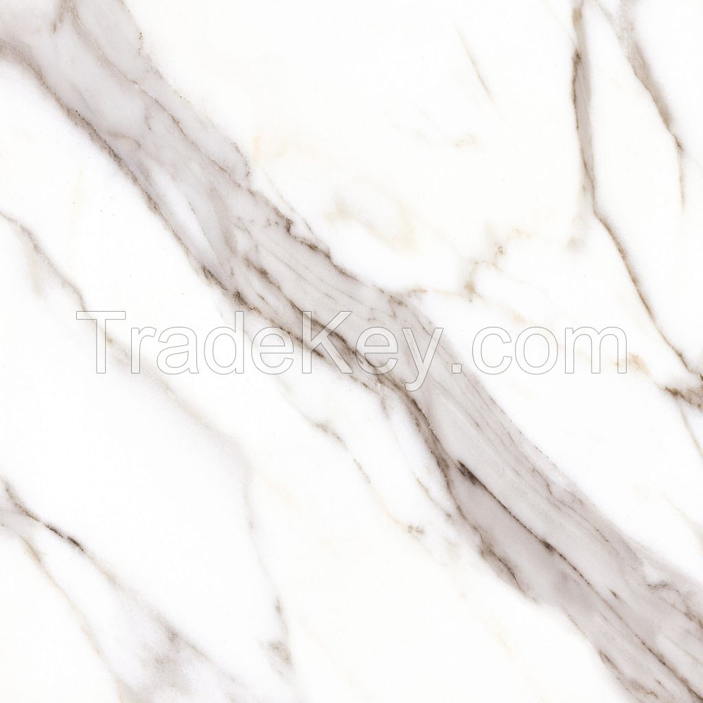 Upgrade 600x600mm White Fullbody Polished Marble Porcelain Floor Tiles