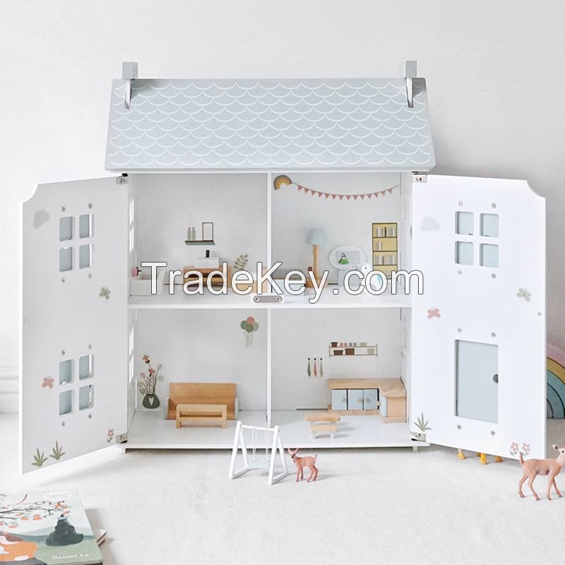 kid's pretend toys role play toys wooden doll house toys