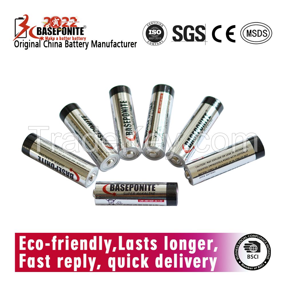 Baseponite Long Lasting AA 10 Batteries Premium Lr6 Alkaline Battery 1.5V Batteries for Clocks Remotes Games Controllers Toys Electronic Device