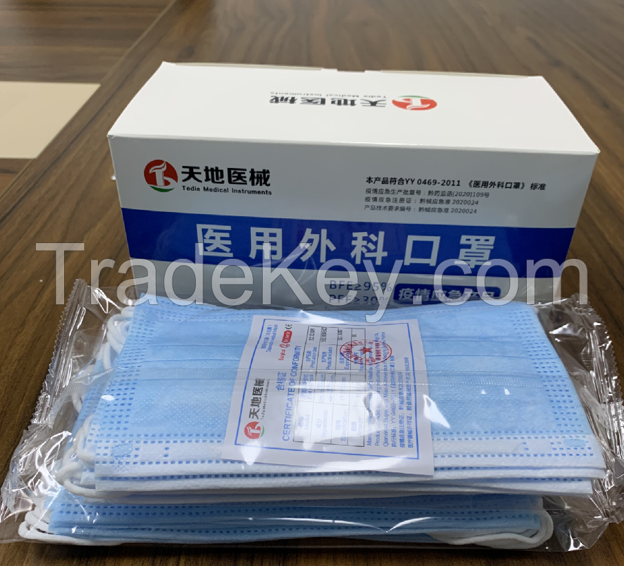 Disposable medical surgical masks not sterile