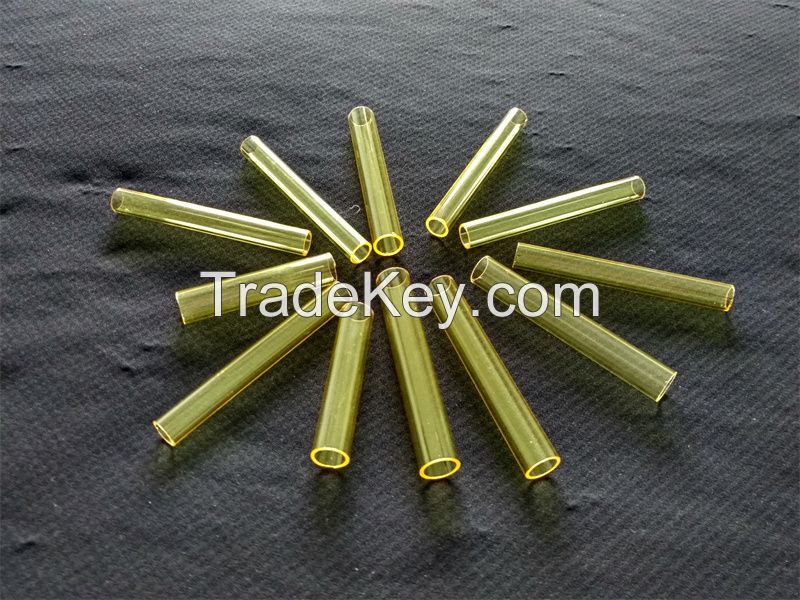 yellow quartz tube fused quartz tube quartz glass tube