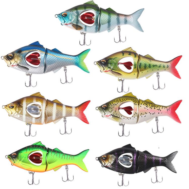 SLOW SINKING WHOPPER SWIMBAITS FISHING LURES MULTI-SECTION JOINTED 2-SECTION PLOPPER HARD VIB BAIT ARTIFICIAL SPINNER BAITS