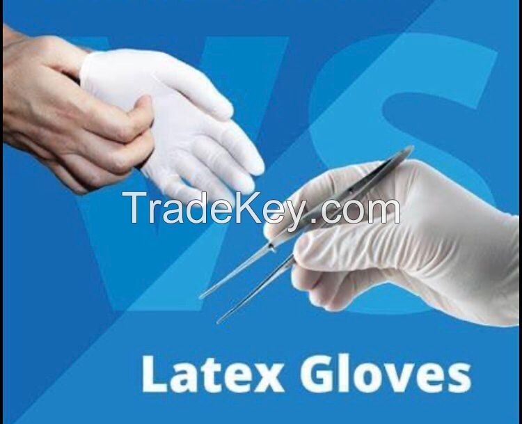 surgical latex  gloves   sterile  examination rubber latex   gloves