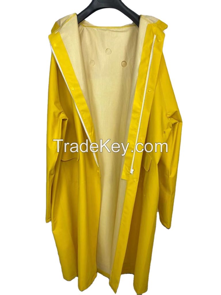 Factory Wholesale High Quality Waterproof Rainwear Classic Yellow Industrial Rainsuit