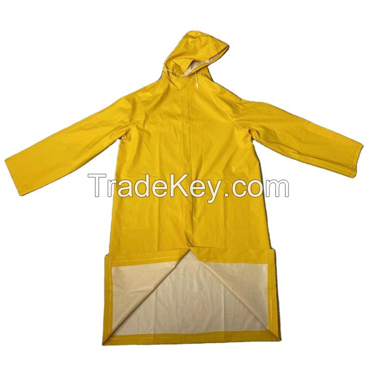 Factory Wholesale High Quality Waterproof Rainwear Classic Yellow Industrial Rainsuit