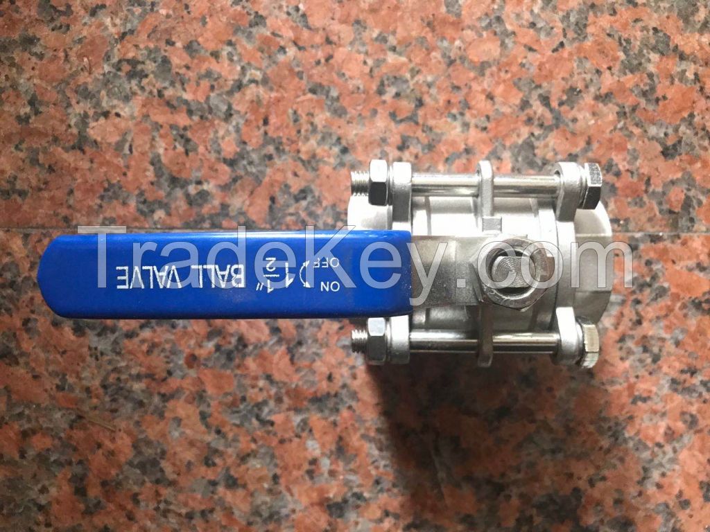 Stainless steel three-piece ball valve