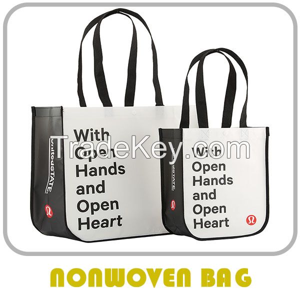 Bag Factory Manufacture 100% Recycled Polyester Stitch-bond Non-woven Bag rpet stitchbond nonwoven fabric shopping bag