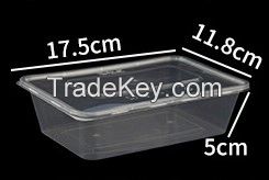 Disposable food container, Microwavable PP plastic takeaway box.