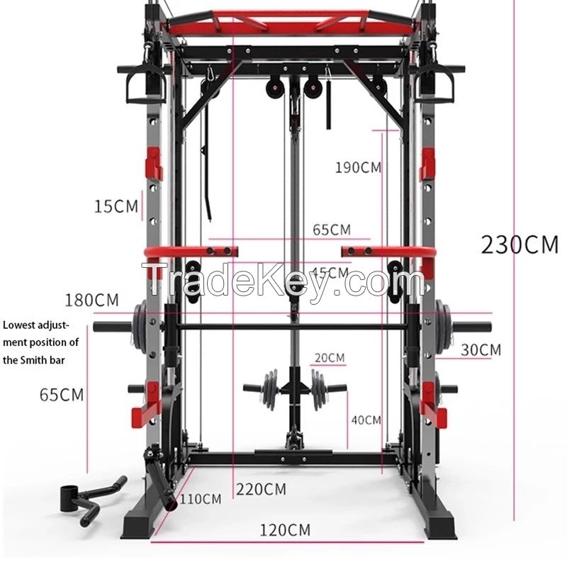 High Quality manufacturer home gym workout machine Multi-function Power Rack Smith Machine Squat Rack