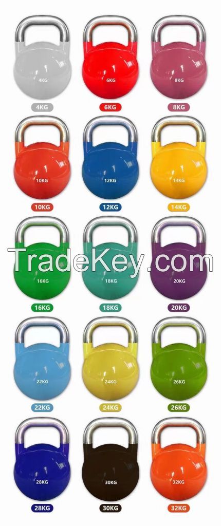 high Quality Factory Wholesale 4-20kg Professional Color Steel Competitive Kettlebell Set