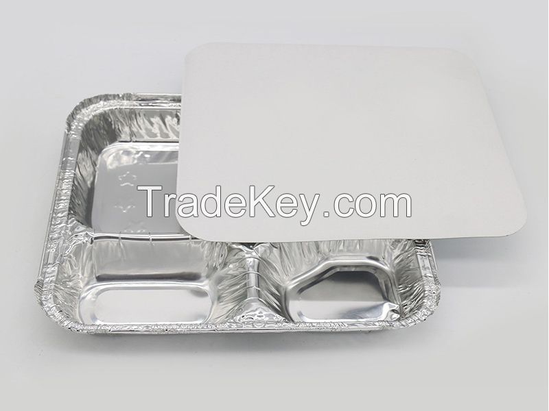 4-Compartment Disposable Aluminum Foil Food Container