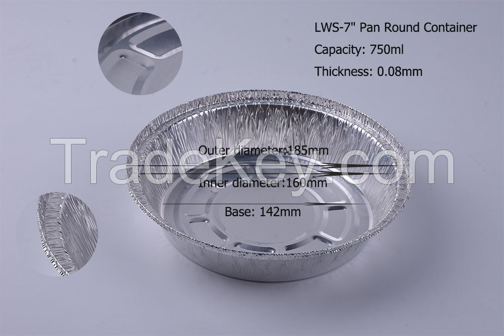 7 Inch Round Tin Foil Pans With Clear Plastic Lids