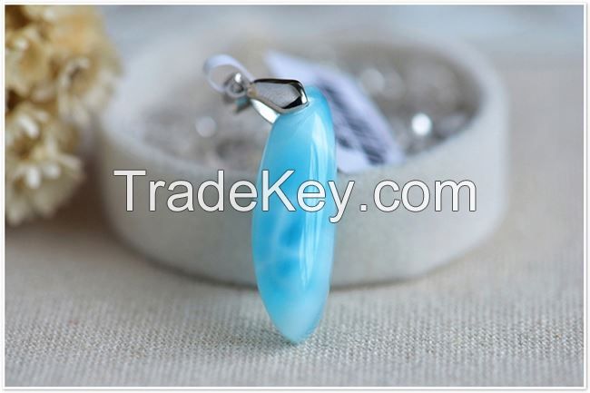 Natural Dominican Larimar Round And Rondells Beads For Bracelet 4mm-16