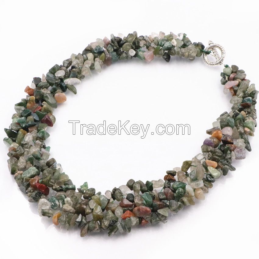 18 Inch Mutil-color Gemstone Chips Fashion Necklace