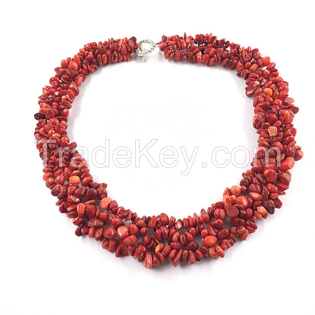 18 Inch Mutil-color Gemstone Chips Fashion Necklace