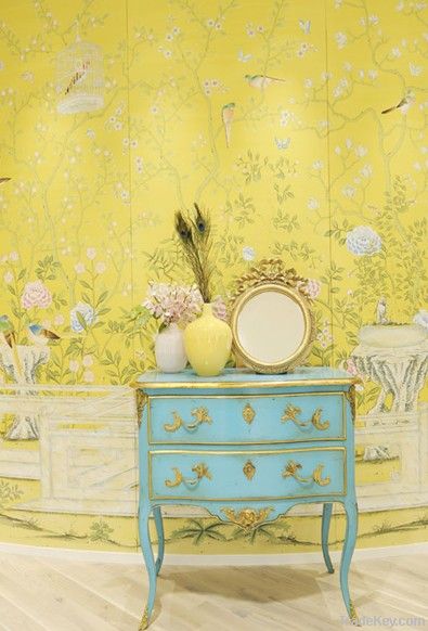 hand-painted silk wallpapers