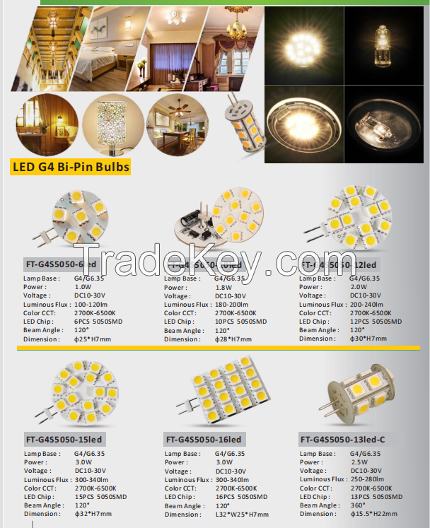 LED G4 Bulb Bi-pin lamps