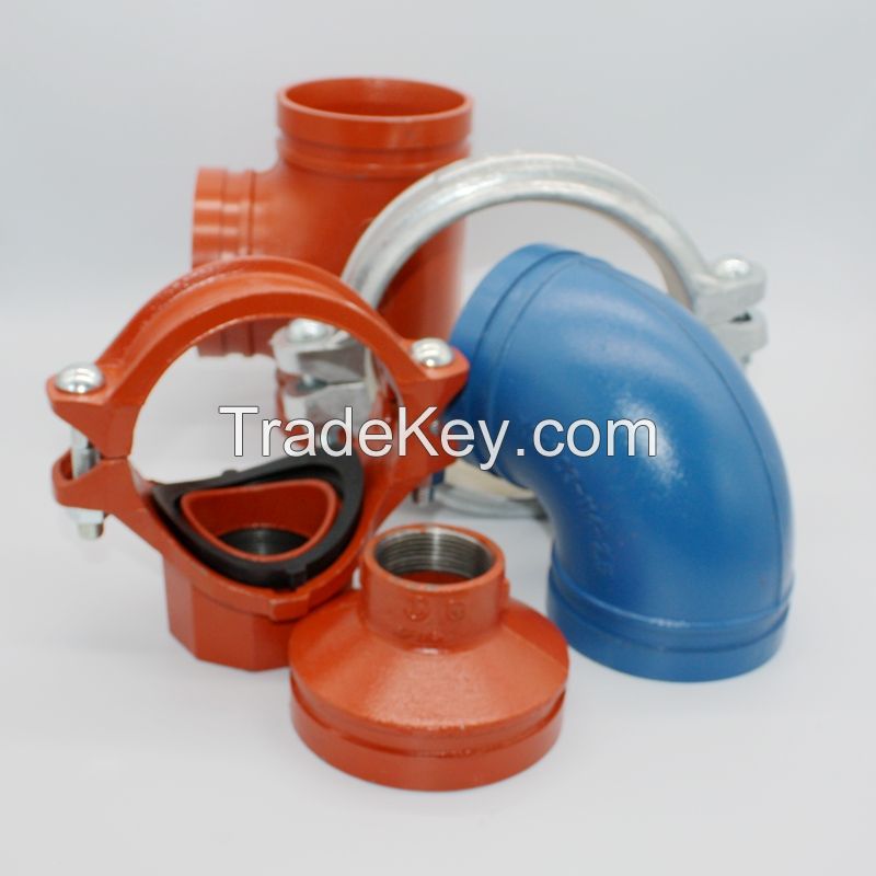 Grooved Fittings, Ductile Iron Pipe Fittings for Fire Fighting System