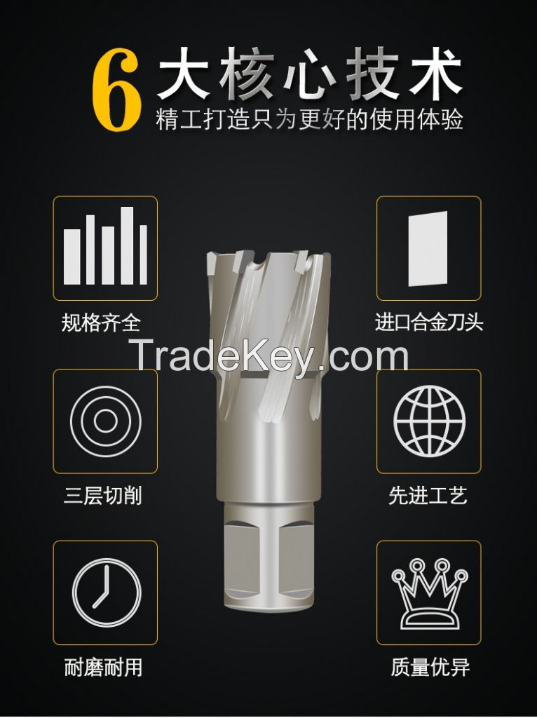 Carbide tipped magnetic core drill bit 