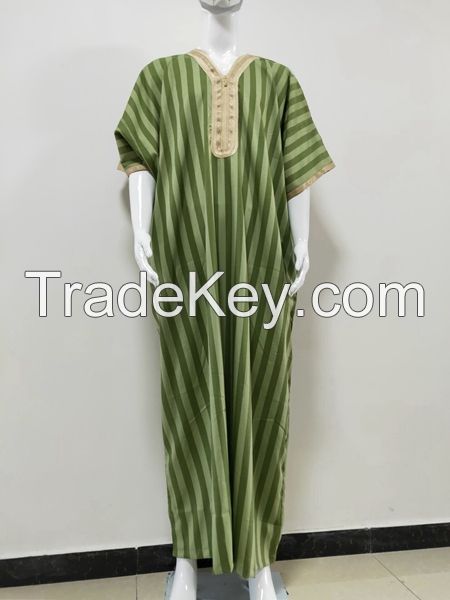 Islamic Mens Maxi Dress Muslim Arab Kaftan Jalabiya