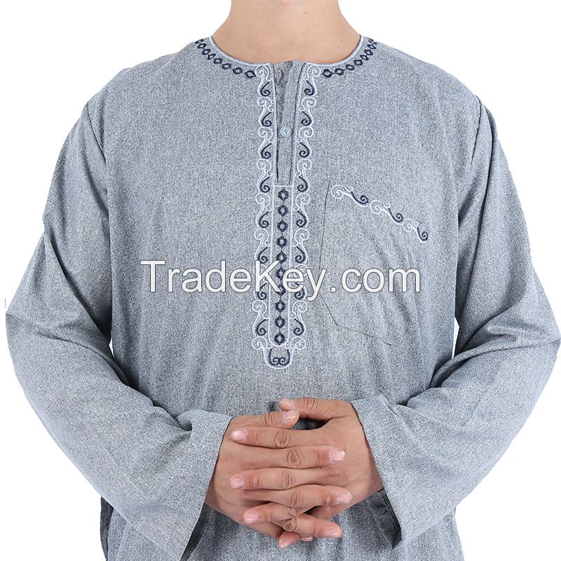 Men's Moroccan Thobe With Embroidery