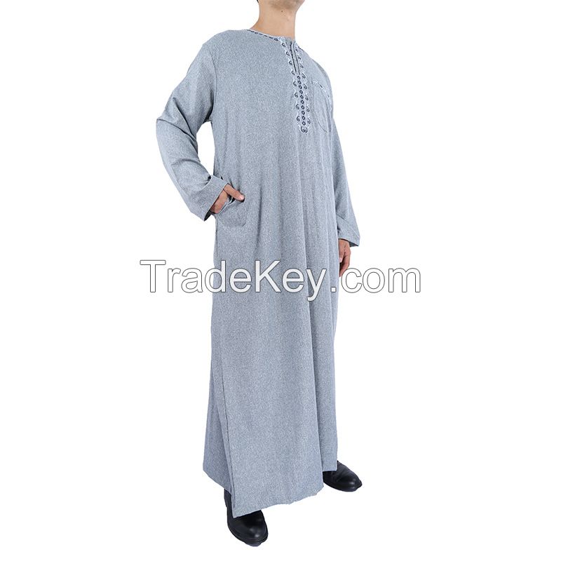 Men's Moroccan Thobe With Embroidery