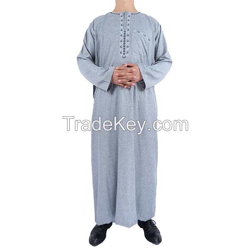 Men's Moroccan Thobe With Embroidery