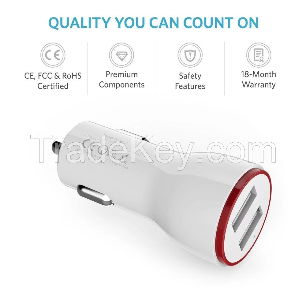 USB Car Charger Glowing LED  fast charge  Mini Car charger 4.8A mobile charger Car Lighter