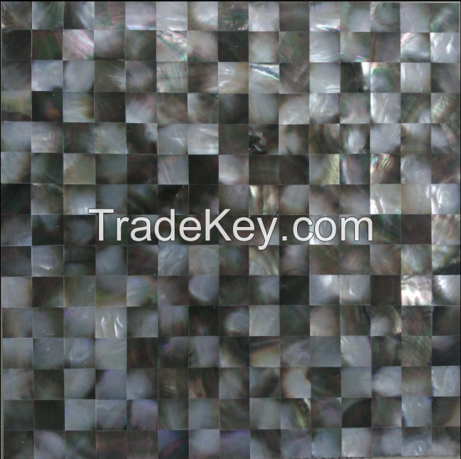 black mother of pearl shell mosaic tiles