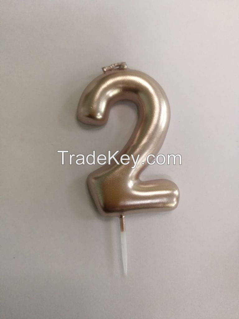 Metallic Number Birthday Pick Candles