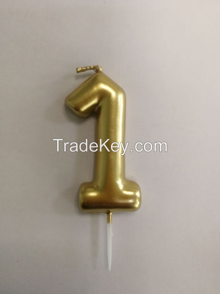 Metallic Number Birthday Pick Candles