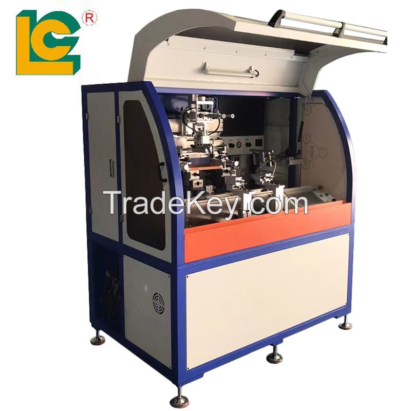 2color automatic servo screen printing machine for perfume glass bottles