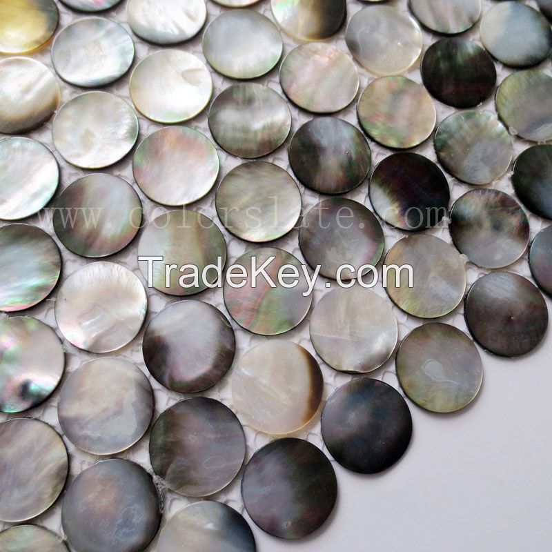 100% natural black square shape lip sea shell mosaic tile on mesh for interior wall decoration