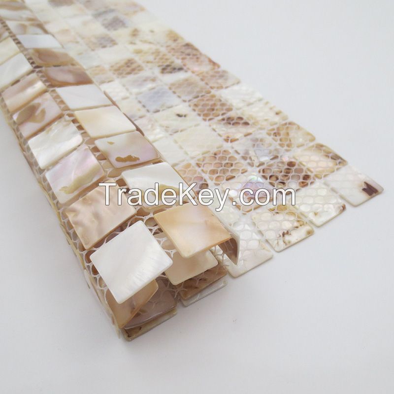  Mother of Pearl Tile Square Shell Mosaic Natural river shell wall decoration