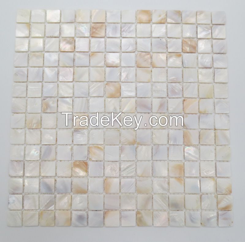 China factory direct offer Natural color water shell tile real mother of pearl mosaic 100% water proof