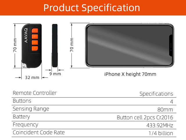 Hand Transmitter Remote Controller AAVAQ Door And Gate Automation