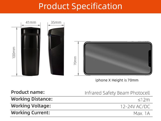 Infrared Safety Beam Photocell AAVAQ Door And Gate Automation