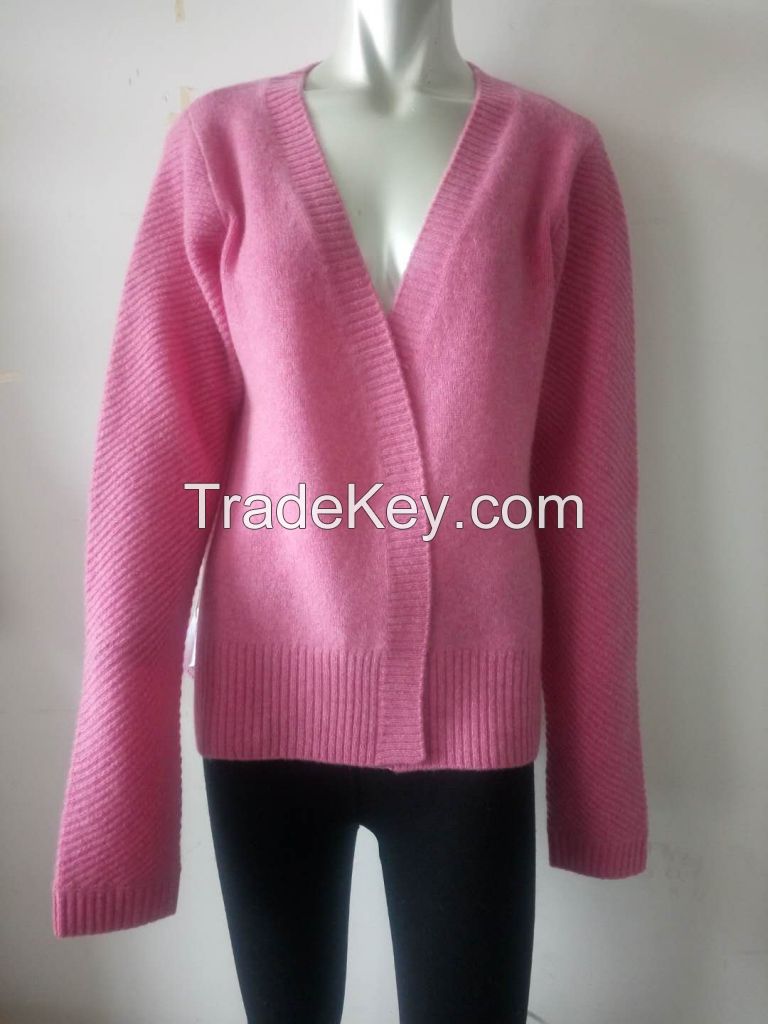 Wholesale trendy women cashmere long sleeve warm cardigan