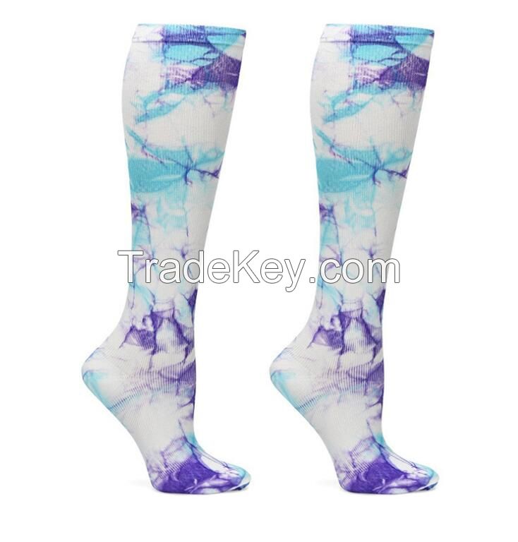 New   Style    Tie  Dyed  Tiger  Stripe  Sport Compression   Socks