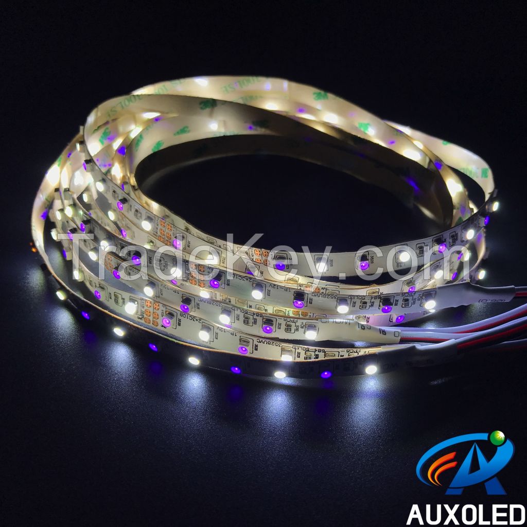 UV+CW Dual Colors DC12V 7.2W IP65 Flexible LED Strip Fishing Light, LED Moth Attracting Light, LED Ink Curing Light, LED Manicure Light, LED Insect Luring Light