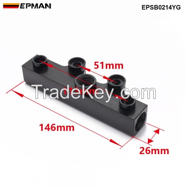 EPMAN Top Feed Fuel Rails Billet Aluminum For Subaru w/ -8 Inlet -6 Return For Subaru WRX STI Fuel System EPSB0214YG