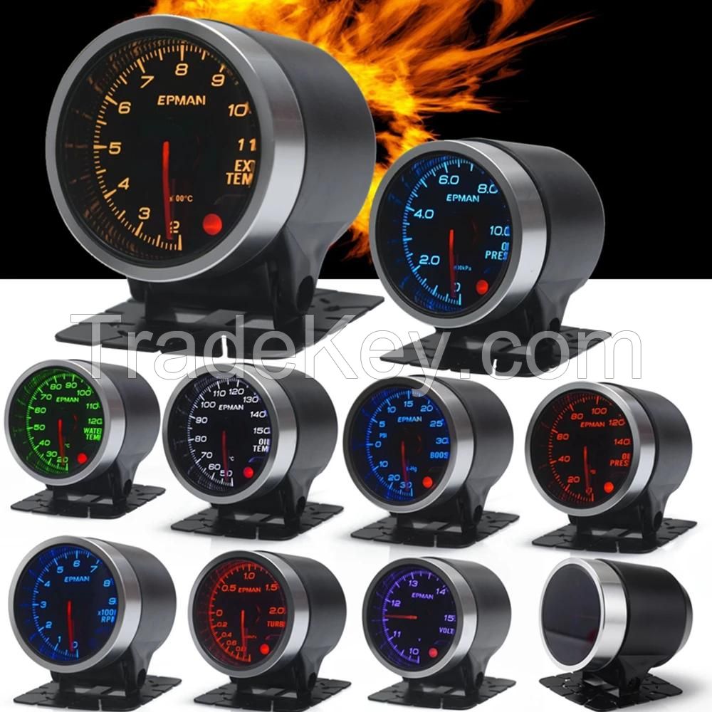 EPMAN Universal Auto 12V 52mm 10Color Racing Car Oil Pressure Water Oil Temp EGT Exhaust Temp Turbo Boost Tachometer Gauge Meter