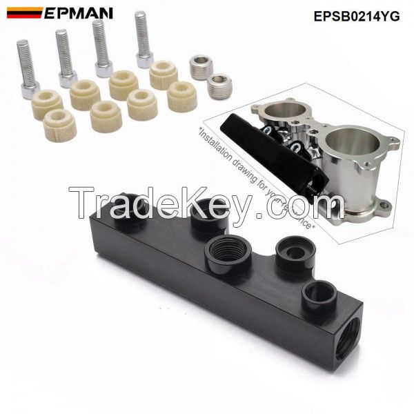 EPMAN Top Feed Fuel Rails Billet Aluminum For Subaru w/ -8 Inlet -6 Return For Subaru WRX STI Fuel System EPSB0214YG