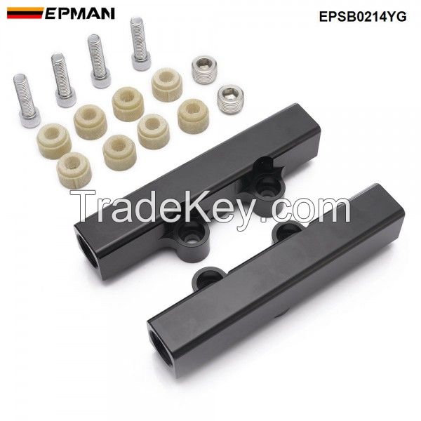 EPMAN Top Feed Fuel Rails Billet Aluminum For Subaru w/ -8 Inlet -6 Return For Subaru WRX STI Fuel System EPSB0214YG